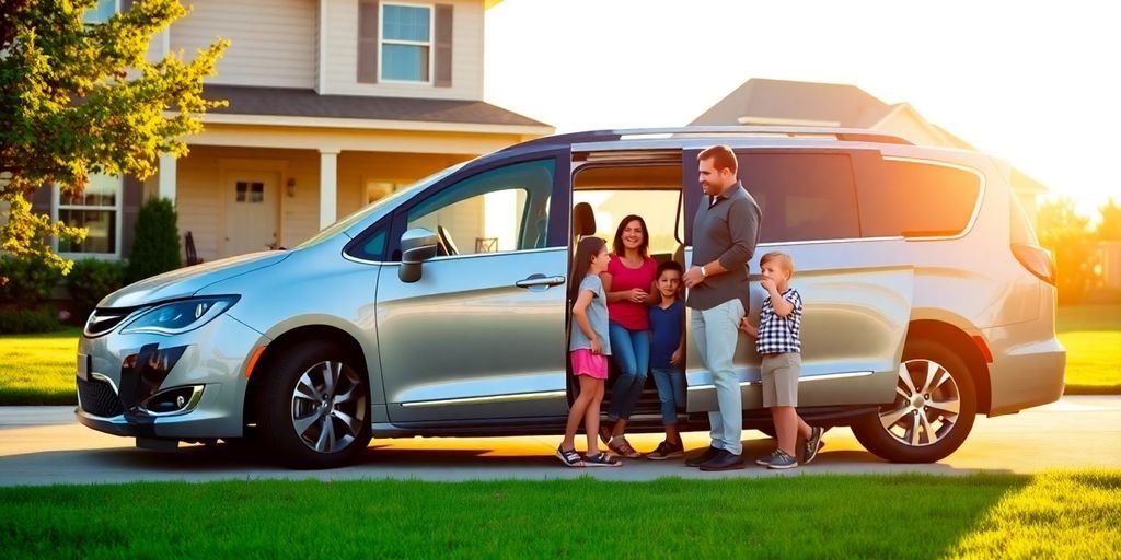 Chrysler Pacifica minivan parked in a driveway.