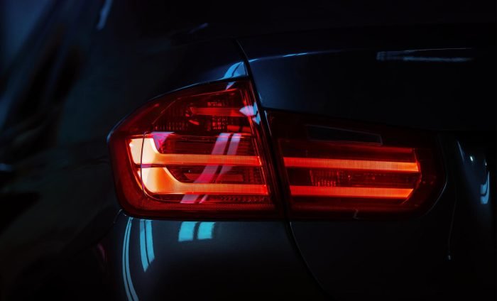 the illuminated rear taillight