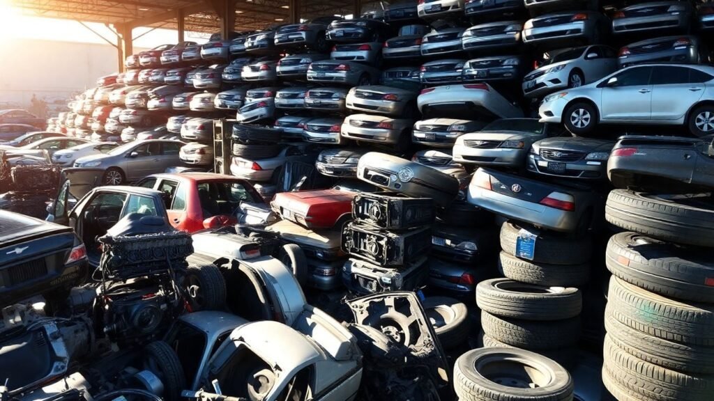 Chrysler car parts at a wrecking yard in Australia.