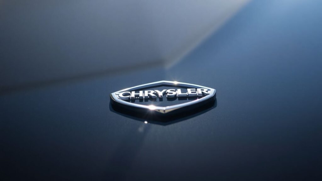 Chrysler badge on a car hood