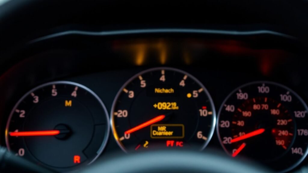 Chrysler check engine light illuminated on dashboard.