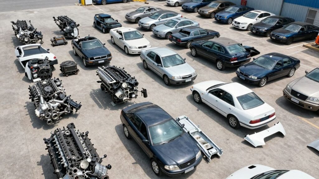 Chrysler car parts at a Canberra wrecking yard.