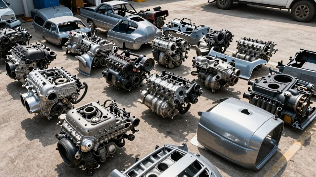Chrysler car parts at a Central Coast wrecking yard.