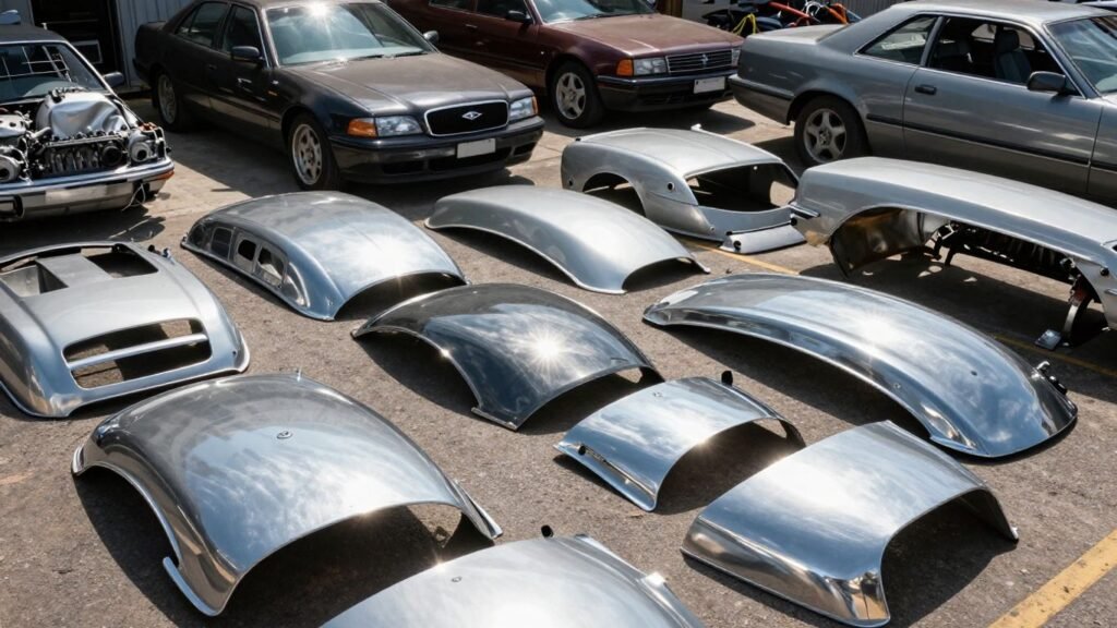 Chrysler car parts at a Sydney wrecking yard.