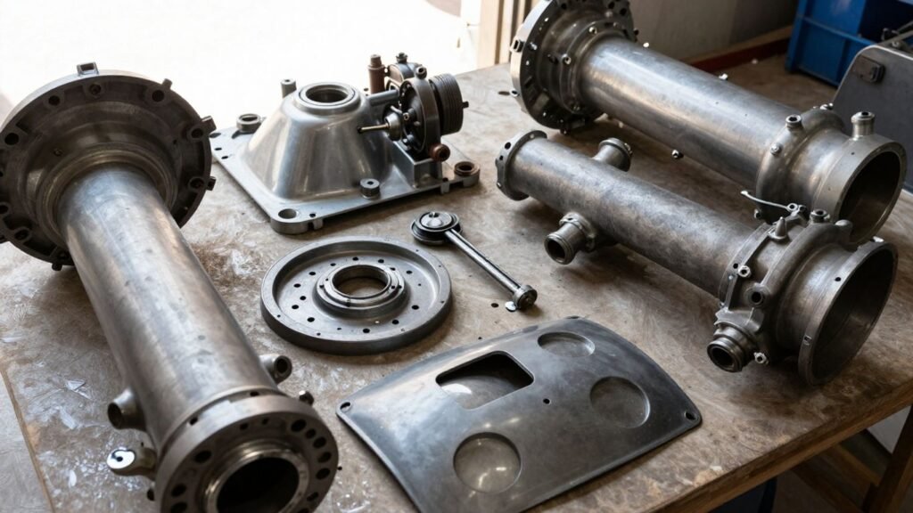 Genuine Chrysler parts at a recycling facility.